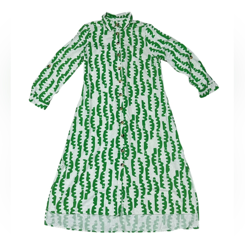 MARFINNO BUTTON DOWN DRESS W/POCKETS